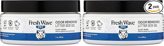 Fresh Wave Odor Removing Litter Box Gel, 7 oz. | Safer Pet Odor Eliminator for Home and Litter Box Area (Pack of 2)