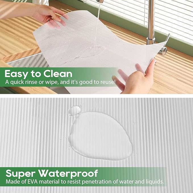 Anoak Shelf Liner - Non-Slip Cabinet Liner, 22 Inch x 30 FT(360 Inch) Durable Waterproof Washable Oil-Proof for Kitchen Cabinet, Shelves, Refrigerator, Storage, Desks, Non Adhesive