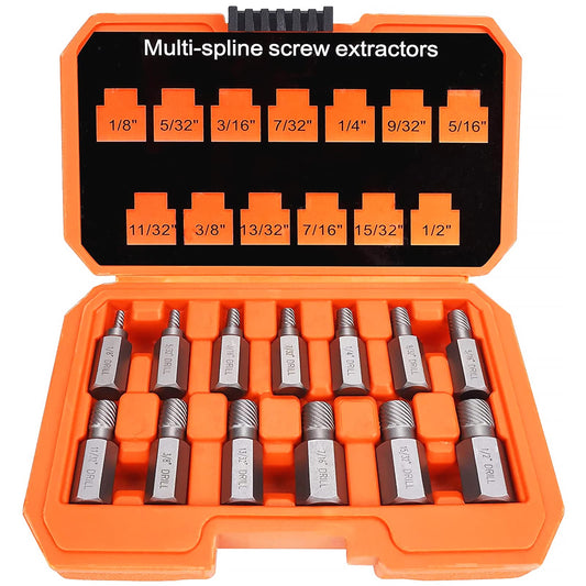 XEWEA 13Pcs Screw Extractor Set Multi-Spline Easy Out Bolt - Image 1