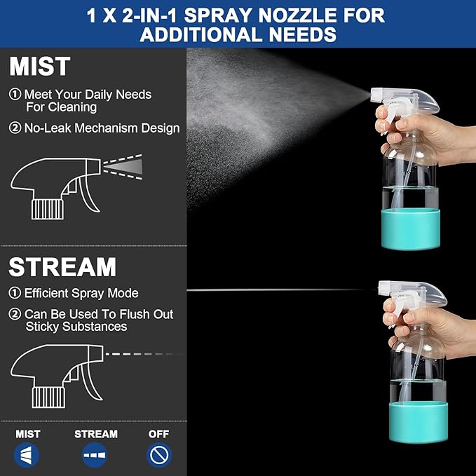 Glass Spray Bottles for Cleaning, 3 Pack Clear Empty Spray Bottle for Cleaning Solutions, 17 fl oz Reusable Spray Bottle for Plants with Silicone Boot, Cleaning Spray Containers with Labels