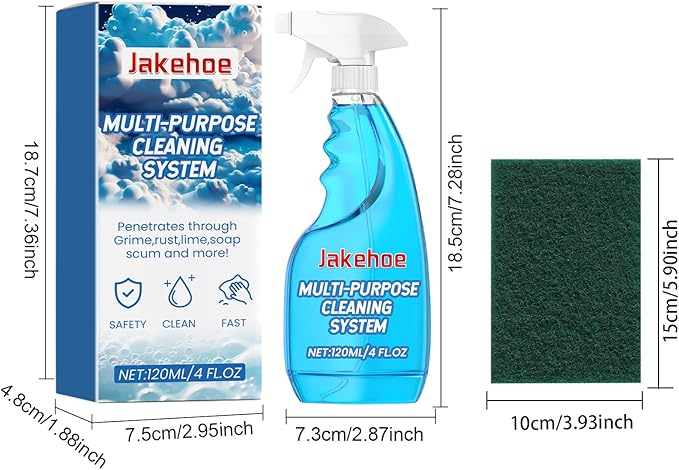 Multi-Purpose Cleaning System with Spray Bottle and Scrub Pad, 4 fl oz, Gentle Formula