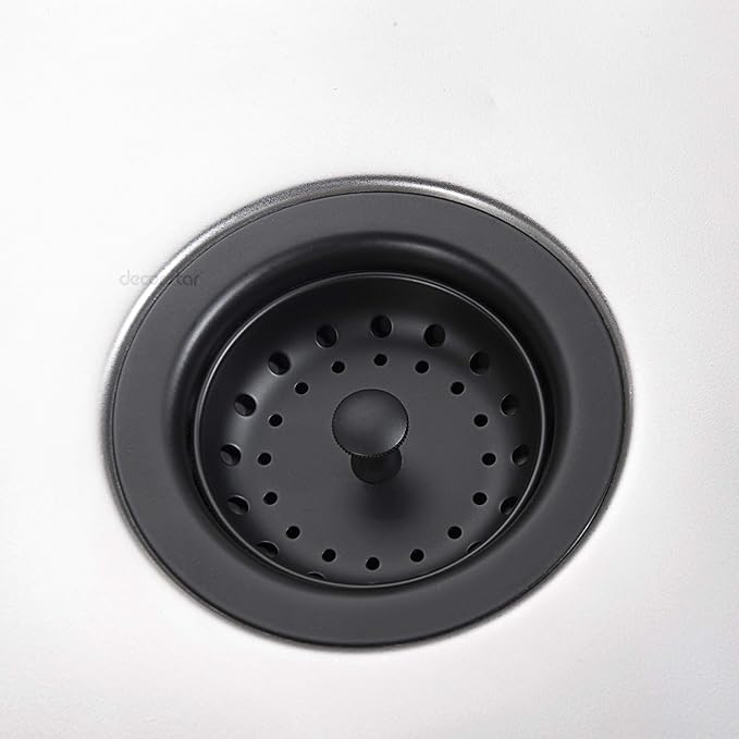 KD-001-M 3 1/2" Drop-In Kitchen/Bar Sink Basket Strainer, Matte Black