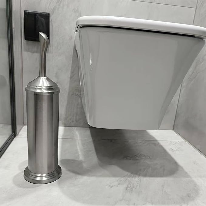 Vince Camuto Toilet Bowl Brush with Holder, Durable Bathroom Cleaning Tool, Modern Design for Easy Toilet Maintenance, Bathroom Cleaner Brush for Efficient Cleaning and Hygiene