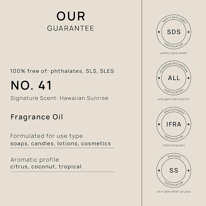 VINEVIDA [128oz] Hawaiian Sunrise Fragrance Oil for Candle Making and Soap Making - Premium Candle Scents for Soy Candles