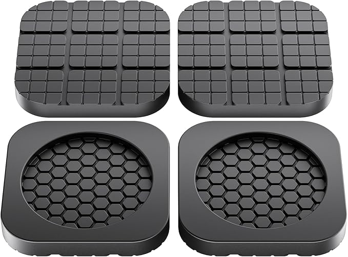 DEWEL Anti Vibration Pads for Washing Machine, Washer and Dryer Pedestals, Rubber Washing Machine Foot Pads Shock Absorbing & Non-Slip Protect The Laundry Room Floor (4 Pcs)