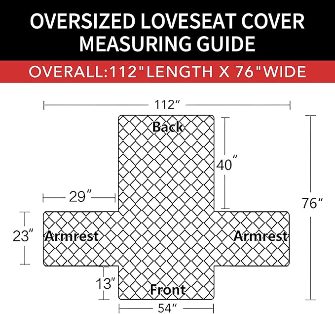 Easy-Going Sofa Slipcover Reversible Loveseat Sofa Cover Couch Cover for 2 Cushion Couch Furniture Protector with Elastic Straps for Pets Kids Dog Cat (Oversized Loveseat, Green/Christmas Red)