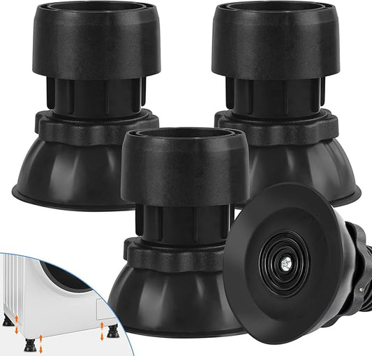 Anti Vibration Pads for Washing Machine - 3.93'' to 5.12'' inches Adjustable Foot Pads for Anti-Walk, Noise Reducing Anti Slip Anti Vibration Rubber Variety Washing Machine(4 Pack)