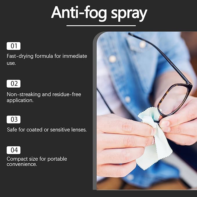 2-Pack Anti-Fog Spray for Glasses & Swim Goggles – Long-Lasting Nano Water-Based Formula – Safe for Coated Lenses – Quick-Drying, No Residue – 15ml Travel Size (0.51 fl oz Each)