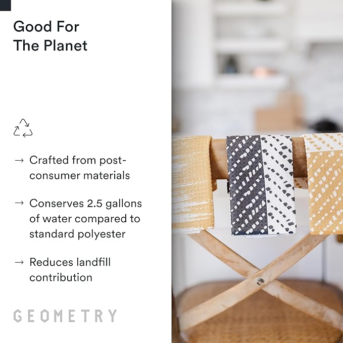 GEOMETRY Kitchen Dish Cloths - Quick Dry Dishcloths for Kitchen - Premium Dish Rags with Geoweave - 3-Pack Set Stripe Season