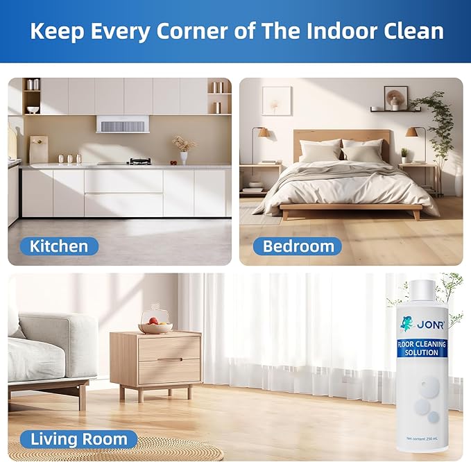 JONR Floor Cleaning Solution for ED/S20 Series Wet Dry Vacuum, Suitable With All Robot Vacuums with Mopping and Cordless Wet/Dry Vacuum Mop Cleaner, Deep Cleans for Multiple Hard Floors, 8.45 FL Oz