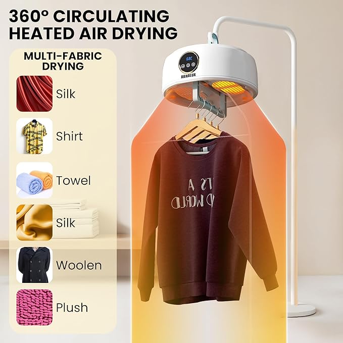 Mini Dryer For Clothes – Portable Laundry Machine, Compact Electric Dryer For Apartments, Travel & Small Spaces Fast Drying With Adjustable Timer And Wrinkle Care