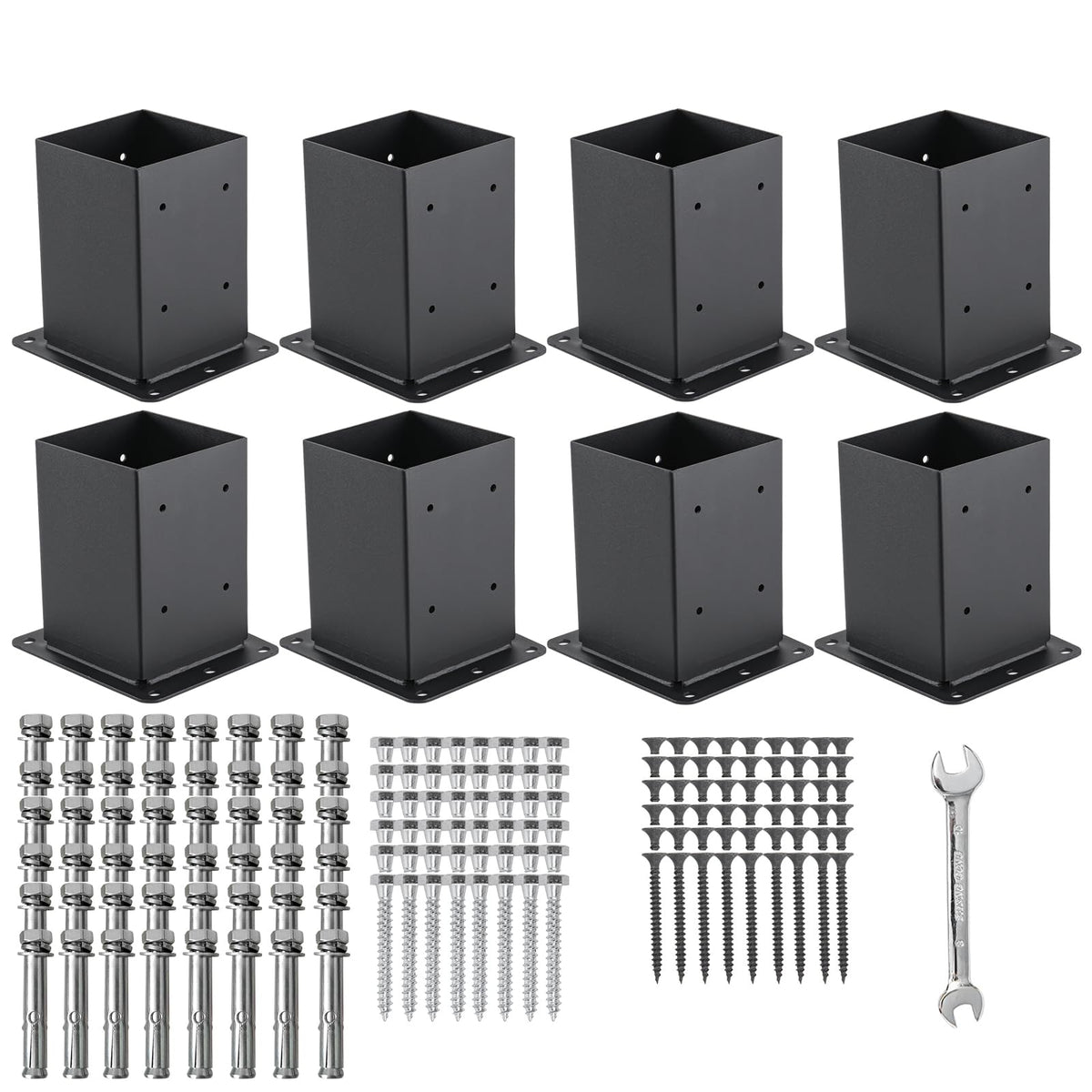 4x4 Post Base 8 Pcs, (Inner Size 3.6x3.6) Post Anchors - Image 1