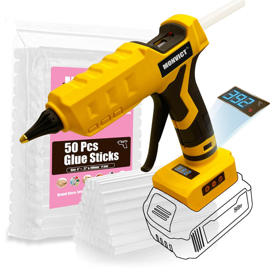 Cordless Glue Gun for Dewalt 20V Battery with 50 Glue Sticks - Image 1