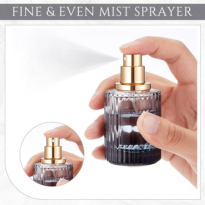 12 Pcs 30/50/100ml Empty Glass Perfume Bottles Bulk Pack for Perfume Makers Refillable Atomizer Cologne Bottles DIY Vintage Fragrance Packaging Glass Bottling Supplies (Black,30 ml)