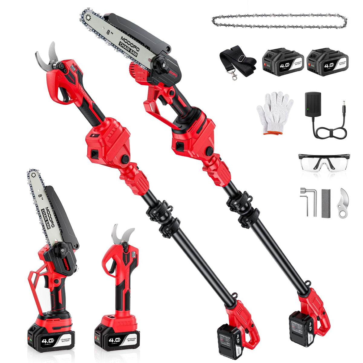4-in-1 Pole Saw & Pruning Shears Combo Kit for Tree - Image 1
