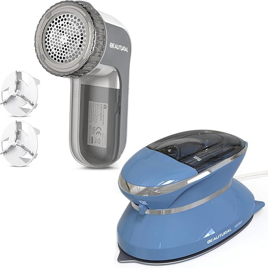 BEAUTURAL Fabric Shaver and Travel Mini Steam Iron