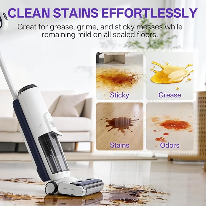 Floor Cleaner Compatible with Tineco Cleaning Solution, Suitable with All Robotic Vacuum Mop and Cordless Wet/Dry Vacuum Mop Cleaner, Multi-Surface Deodorizing & Cleaning Solution (1 L, Lavender)