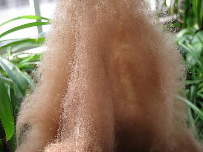 iMongol Super Clean Fine Camel Wool Fiber Filler Cloud for Stuffing, Needle Felting, Spinning,Blending and Dryer Balls, Carded,Un-Dyed,Natural Brown, 19 Micron (8oz)