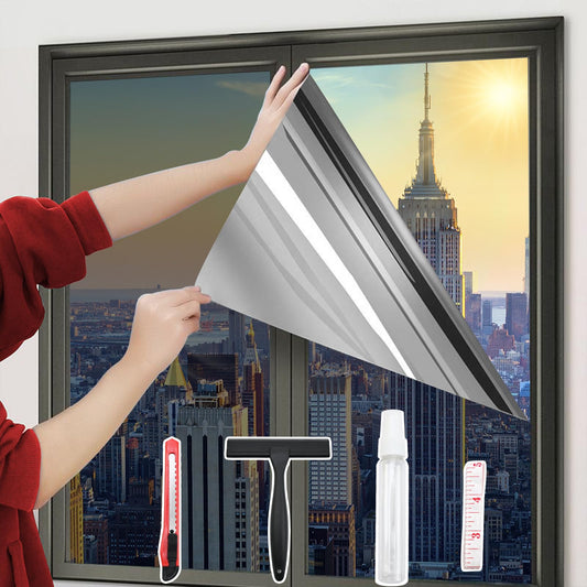 One-Way Window Privacy Film with Tools,Black-Silver 17.5"x78.7" - Image 1