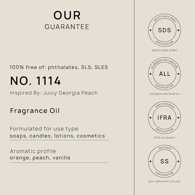 VINEVIDA [32oz] Juicy Georgia Fragrance Oil for Candle Making - Made in USA Scents for Soap Making - Natural Candle Fragrance Oil