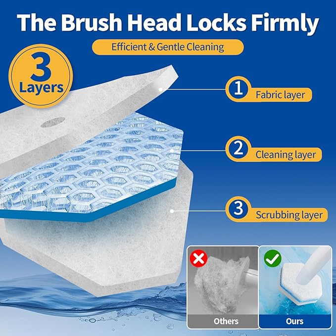 40 Count Toilet Bowl Wand Refills, Disposable Toilet Cleaner Refills, Disposable Wand Heads Compatible with Clorox and The Most Toilet Brushes