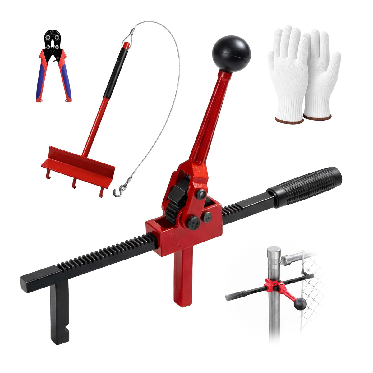 Fence Stretcher Tool, Heavy Duty Chain Link & Barbed Wire - Image 1