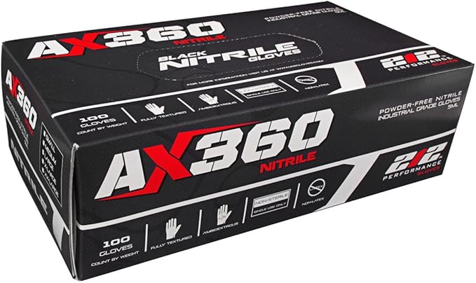 NTG-05-012 Disposable Black Nitrile Gloves (Latex Free), XX-Large