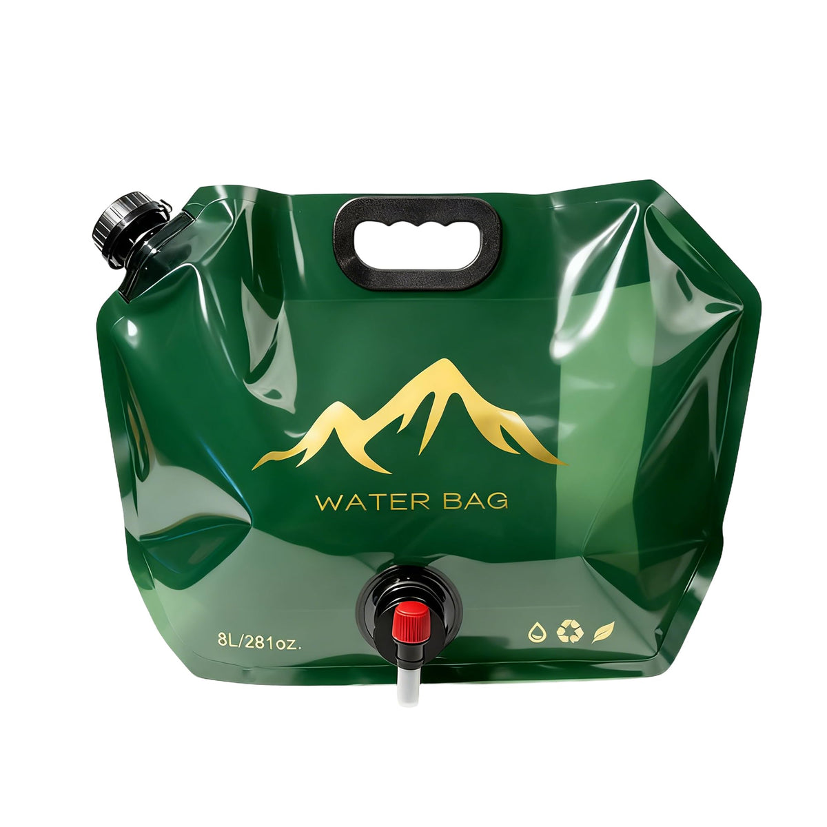 Collapsible Water Jug 2 Gallon (8L), Foldable Bag with Spigot - Image 1