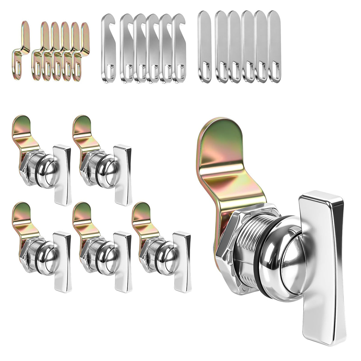 6 Pack 5/8" Thumb Operated Cam Lock Latch, Keyless RV - Image 1