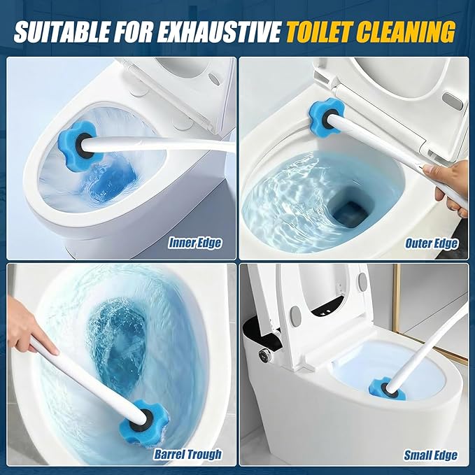 100PCS Toilet Bowl Wand Refills, Replacement Heads for Bathroom Washroom Cleaning Pads, Disposable Toilet Brush Refills Compatible with Household Brushes Scrubbers Cleaning Refill Pack Ocean Fresh