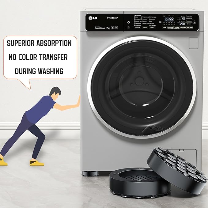 4 Pcs Anti Vibration Pads For Washing Machine, Foot pads with suction cups Prevent Sliding Out, Soundproofing Base for Appliances, Floor Protector