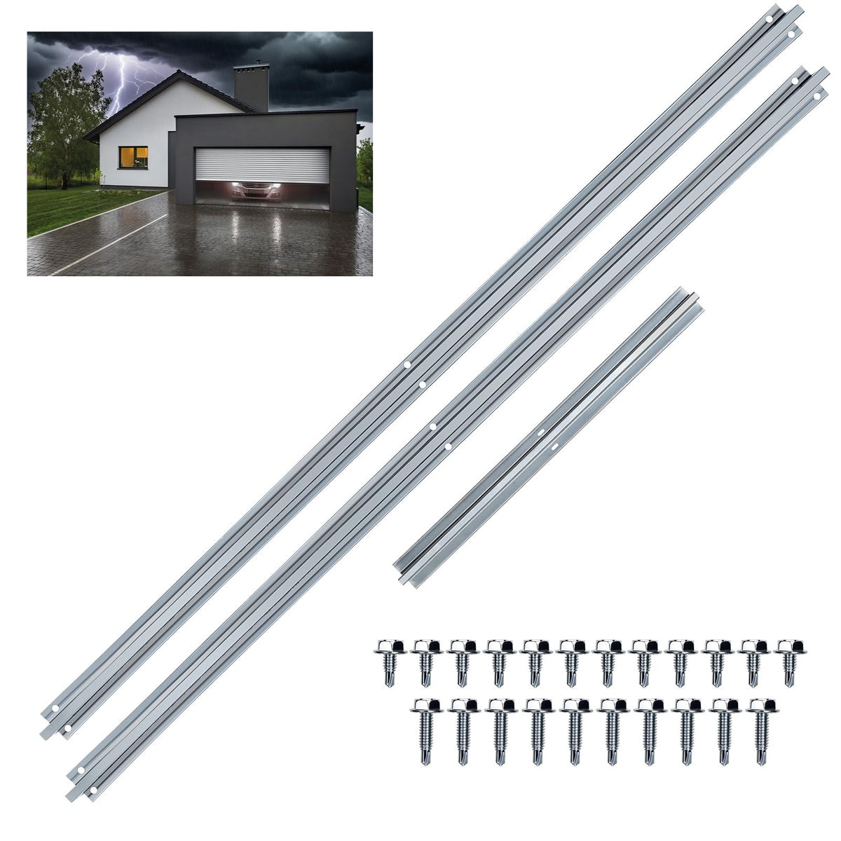 16ft Garage Door Bracket Strut,Heavy-Duty Steel Garage | Home Repair - Image 1