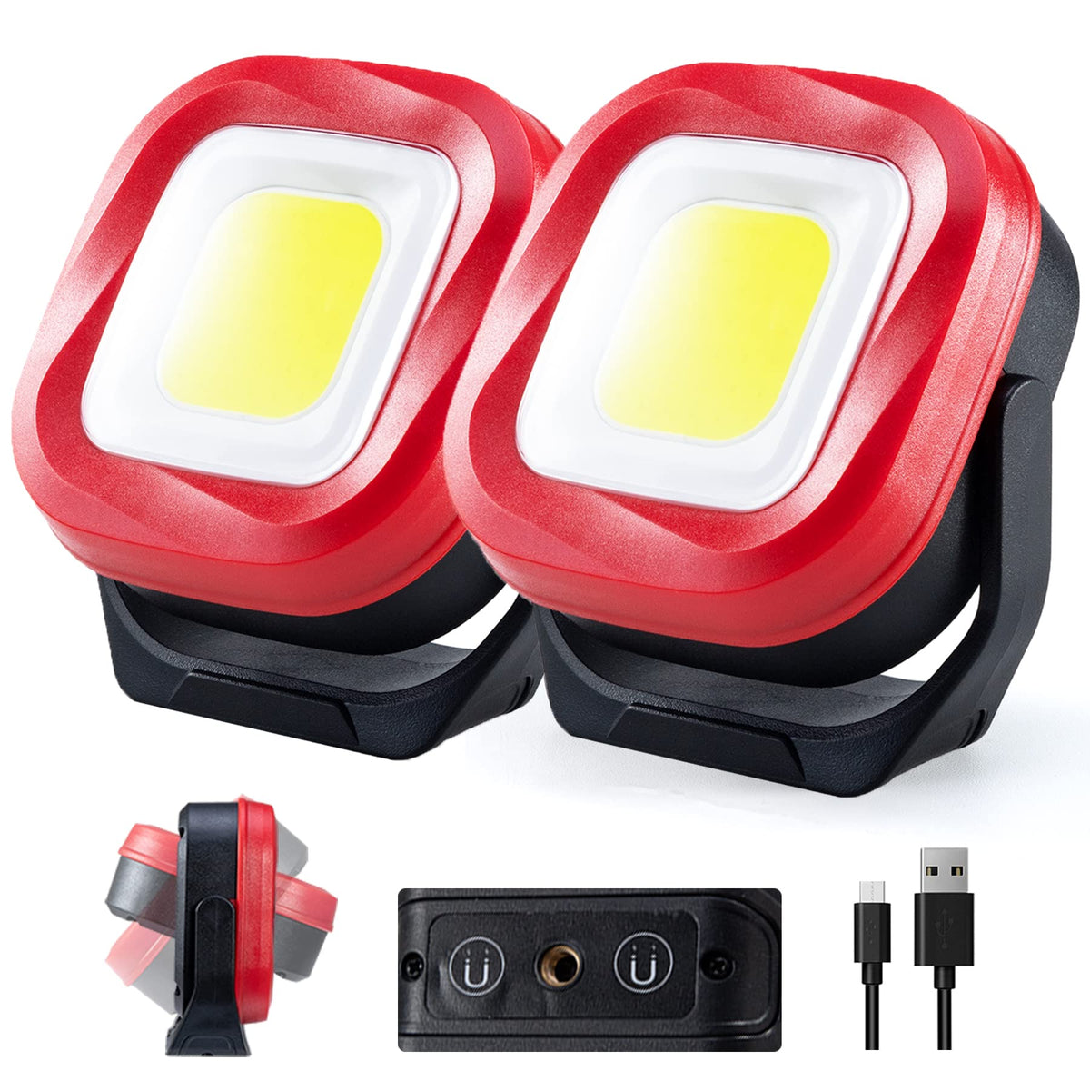 Magnetic Work Light, 42 LEDs 1000 Lumens Rechargeable | Home Repair - Image 1