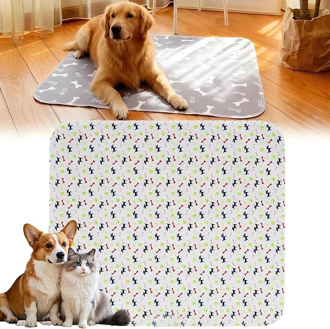Puppy Pads with pheromones, Reusable Puppy Pads for Dogs & Cats, Washable, Durable Leak-Proof & Anti-Slip Pet Training Pads for Home & Travel(White, XL: 35.4" × 31.5")