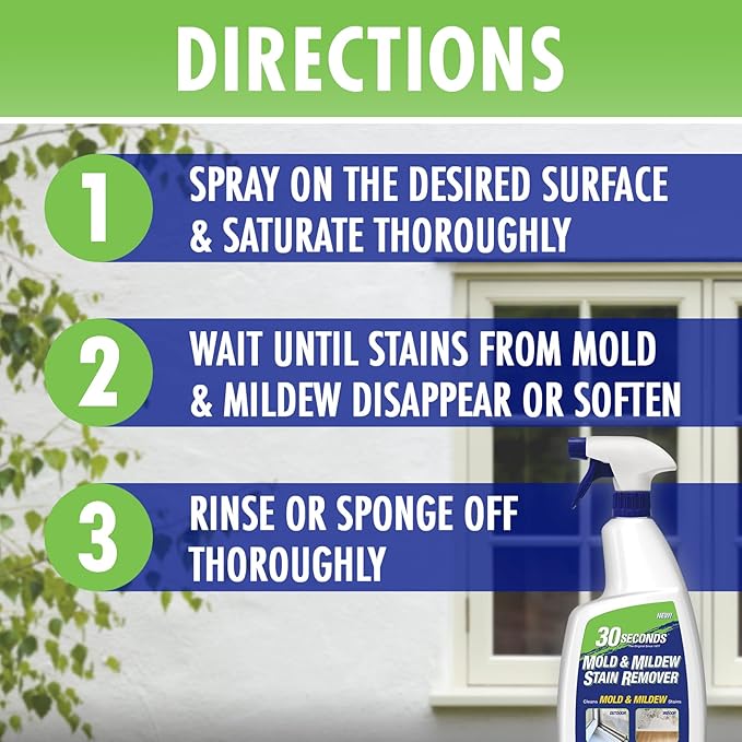 30 SECONDS Mold & Mildew Stain Remover - Professional Indoor & Outdoor Spray