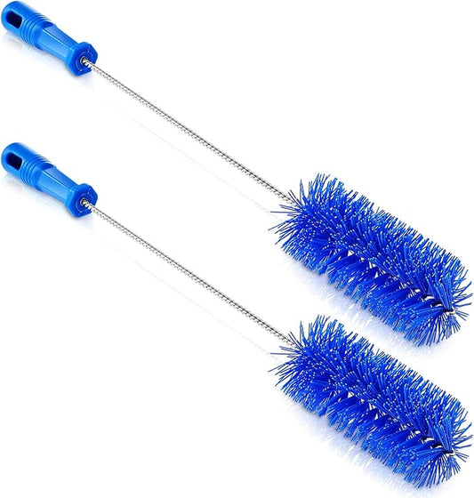 Baderke 2 Pieces Drain Brush Pipe Cleaning Blue Tube Brushes 19.7 Inch Plastic Shower Pipe Flexible Cleaning Tool (19.7 x 2.4 Inch)