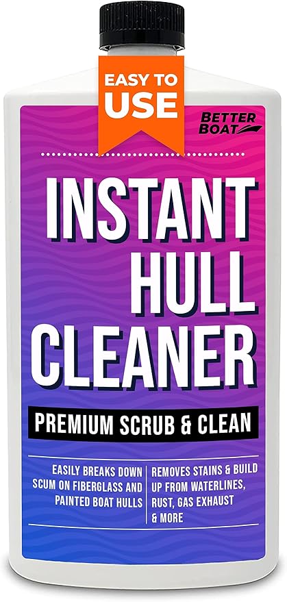 Fiberglass Boat Hull Cleaner, Marine-Grade Stain Remover & Restorer, Deck Cleaner for Boats, Pontoons, Sailboats, Pro Wash Cleaning Supplies
