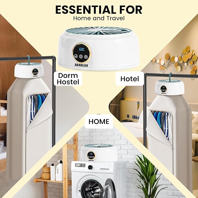 Mini Dryer For Clothes – Portable Laundry Machine, Compact Electric Dryer For Apartments, Travel & Small Spaces Fast Drying With Adjustable Timer And Wrinkle Care