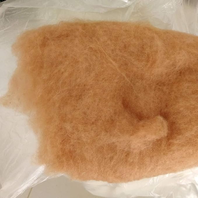 iMongol Super Clean Fine Camel Wool Fiber Filler Cloud for Stuffing, Needle Felting, Spinning,Blending and Dryer Balls, Carded,Un-Dyed,Natural Brown, 19 Micron (4oz)