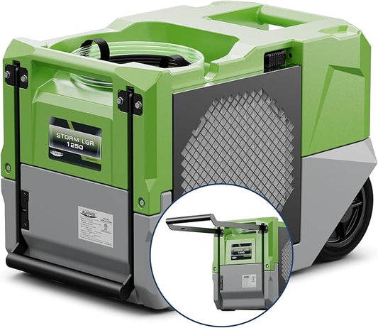 ALORAIR 264 PPD LGR Commercial Dehumidifier with Pump, Up to 3,000 Sq.Ft Industrial Dehumidifier, Portable, for Water Damage Restoration, Basement, Crawl Space, 5 Years Limited Warranty, Green