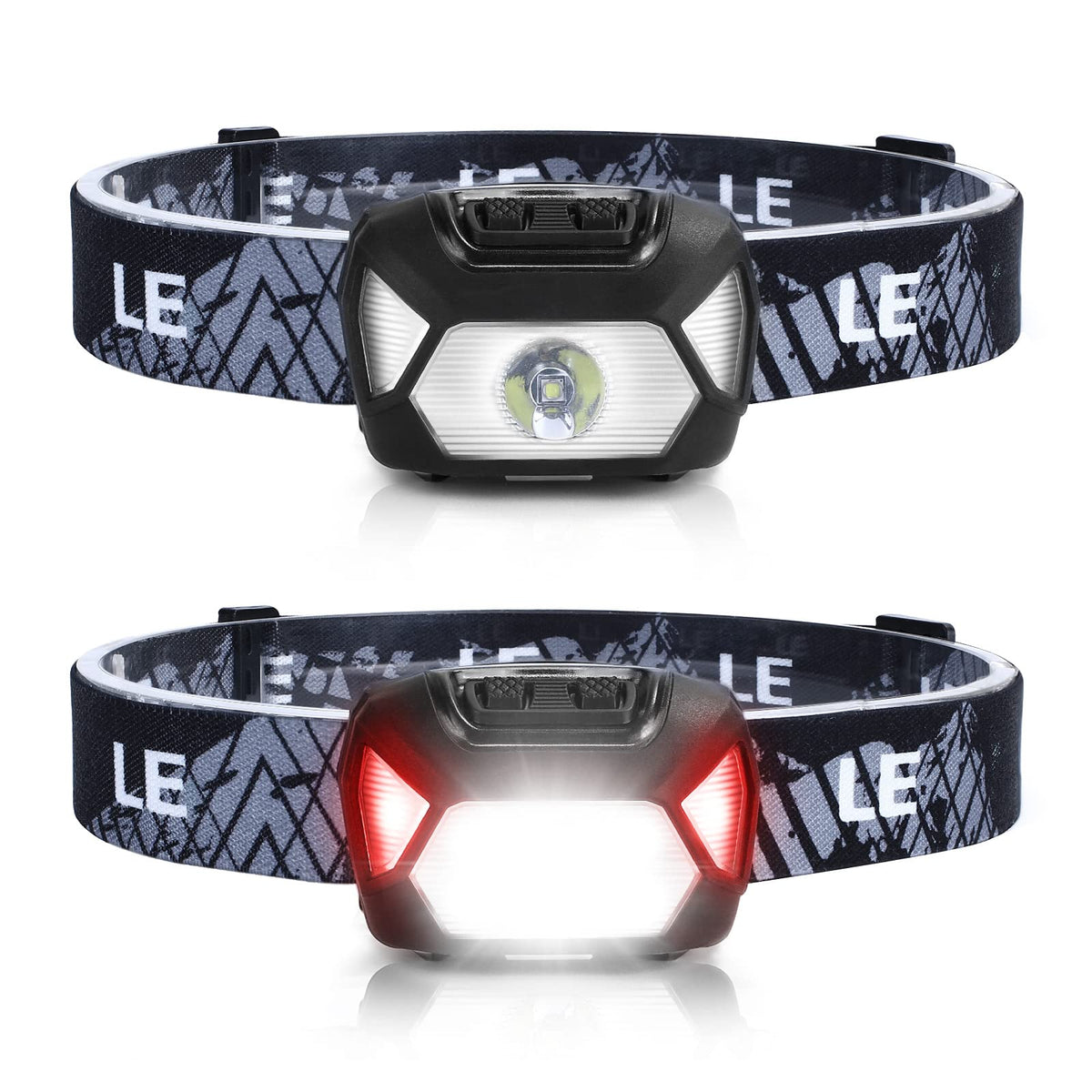 Lepro Headlamp Battery Powered Waterproof LED Headlight 2 Pack - Image 1