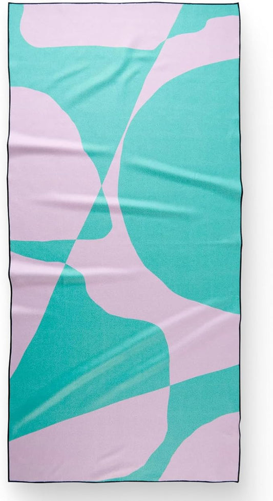 GEOMETRY Micro-Loop Beach Towel – Spring & Summer Collection – Quick-Dry, Sand-Resistant, Ultra-Absorbent Compact Towel for Beach & Travel (Abstract Life)