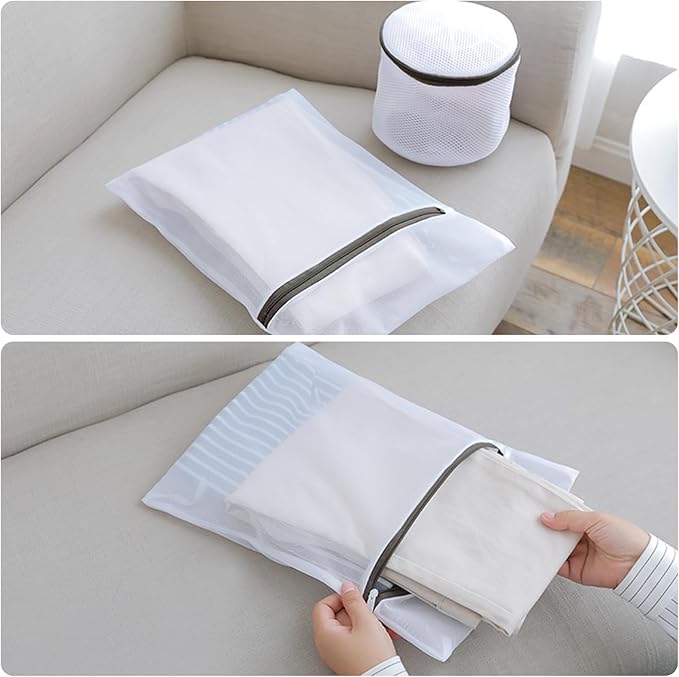 Mesh Laundry Bags, Reusable Delicate Laundry Bag Small Mesh Bags for Laundry, Zipper Laundry Bags Mesh Wash Bags for Lingerie, Bras, Socks, Trousers, T-shirt (5)