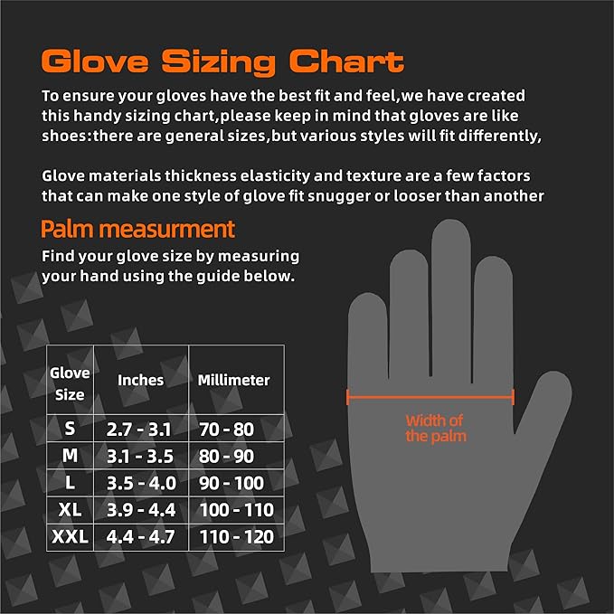 TREEGO Black Nitrile Gloves 10 Mil Heavy Duty Rubber Gloves - Raised Diamond Texture Grip for Mechanics & Industrial Work - Latex Free Disposable Gloves in Medium, 50 Count