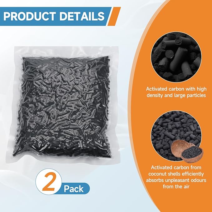 2 Pack Charcoal Refills for Lomi Smart Waste Kitchen Composter, 1.0 Pounds (Activated Charcoal Filters Keep Your Kitchen Smelling Fresh and Odour-Free)