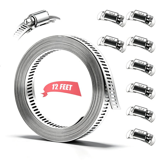 Dianrui DIY Hose Clamps 12FT 304 Stainless Steel Metal | Hand Tools - Image 1
