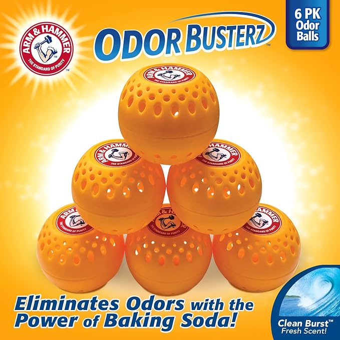 Arm & Hammer Odor Busterz Balls Deodorizer 6 Count and Clip N Go Deodorizer 4 Count