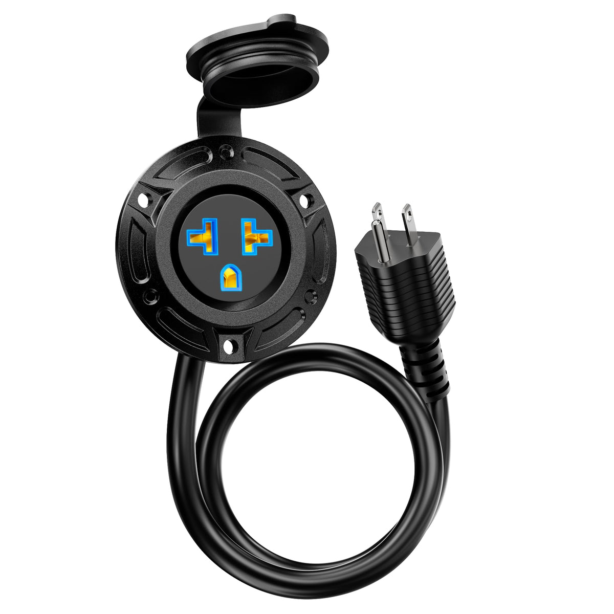 5-in-1 Weatherproof RV Shore Power Outlet, 20A 125V - Image 1