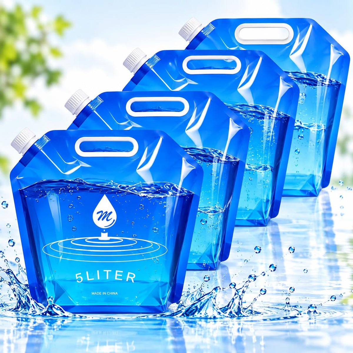 SOCATER Water Container Bags, 4 Packs BPA Free No-Leak - Image 1