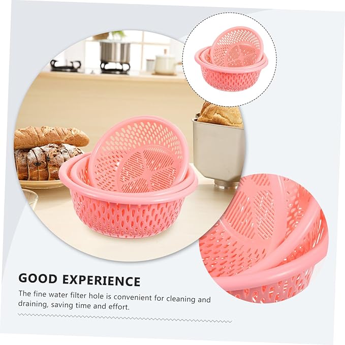 3-piece Sink Colander Strainer Basket Set Draining Basket for Food over Sink Colander Random Color